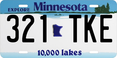 MN license plate 321TKE