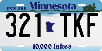 MN license plate 321TKF