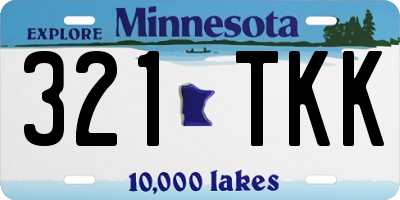 MN license plate 321TKK