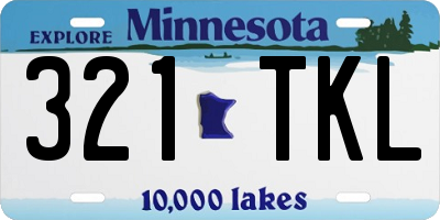MN license plate 321TKL