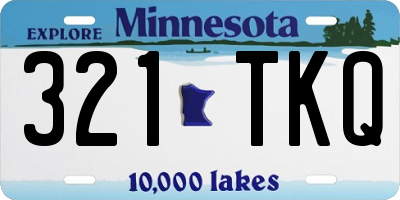 MN license plate 321TKQ