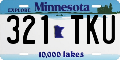 MN license plate 321TKU