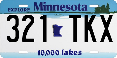 MN license plate 321TKX