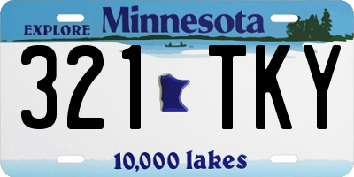MN license plate 321TKY