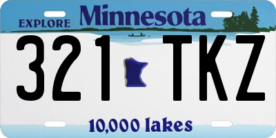 MN license plate 321TKZ