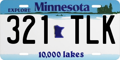 MN license plate 321TLK
