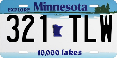 MN license plate 321TLW