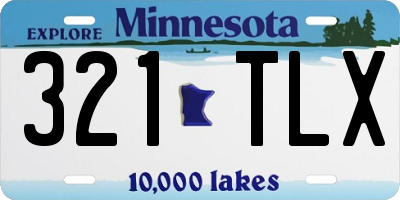 MN license plate 321TLX