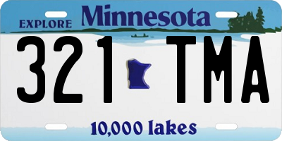 MN license plate 321TMA