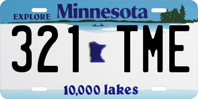 MN license plate 321TME