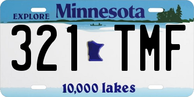 MN license plate 321TMF