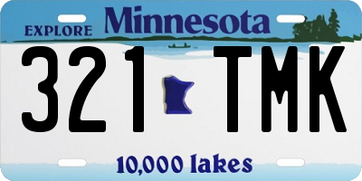 MN license plate 321TMK