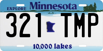 MN license plate 321TMP