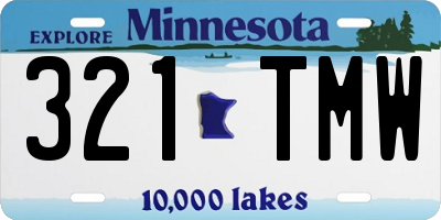 MN license plate 321TMW