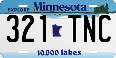 MN license plate 321TNC