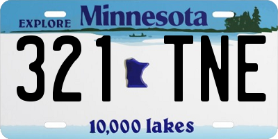 MN license plate 321TNE