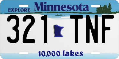 MN license plate 321TNF