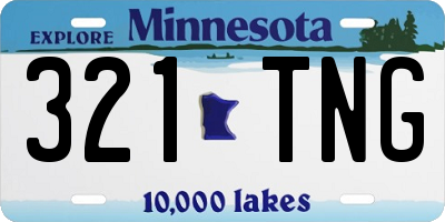 MN license plate 321TNG