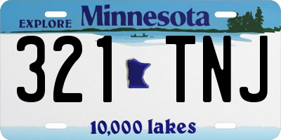 MN license plate 321TNJ