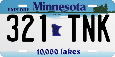 MN license plate 321TNK