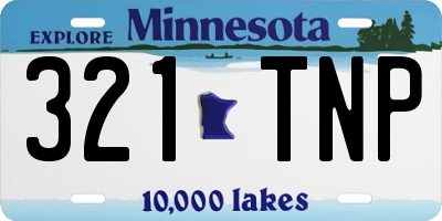 MN license plate 321TNP