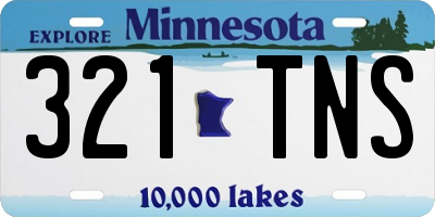 MN license plate 321TNS
