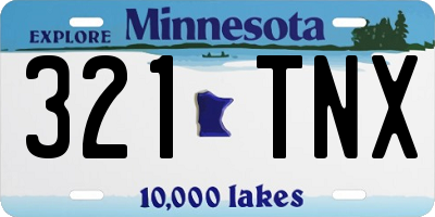 MN license plate 321TNX