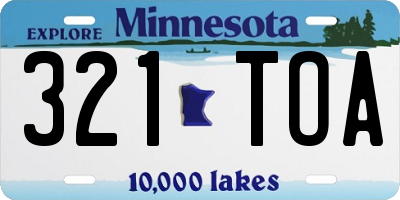 MN license plate 321TOA