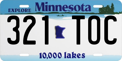 MN license plate 321TOC