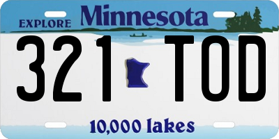 MN license plate 321TOD