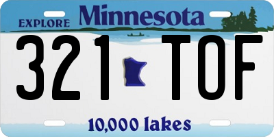 MN license plate 321TOF