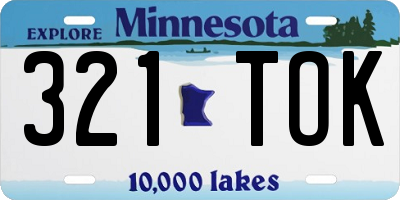 MN license plate 321TOK