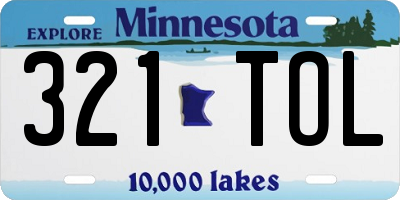 MN license plate 321TOL