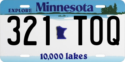 MN license plate 321TOQ