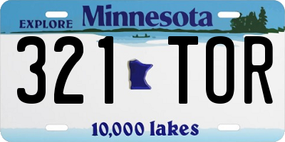 MN license plate 321TOR