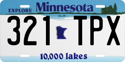 MN license plate 321TPX