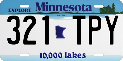 MN license plate 321TPY