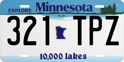 MN license plate 321TPZ