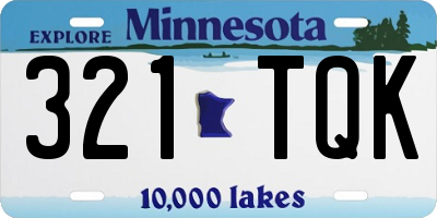 MN license plate 321TQK