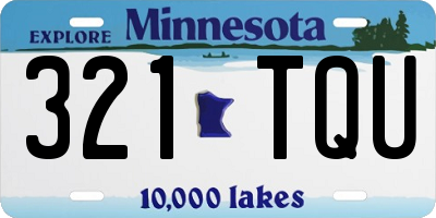 MN license plate 321TQU