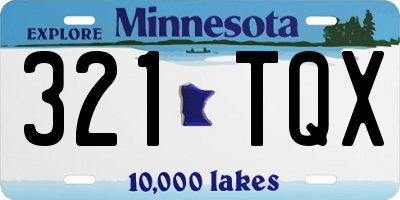 MN license plate 321TQX