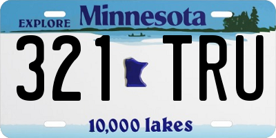 MN license plate 321TRU