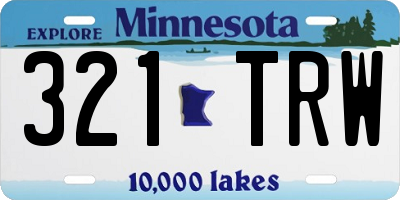 MN license plate 321TRW