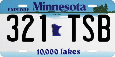 MN license plate 321TSB