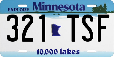 MN license plate 321TSF