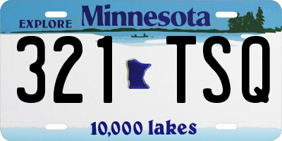 MN license plate 321TSQ