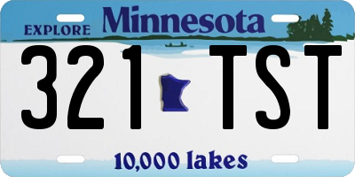 MN license plate 321TST