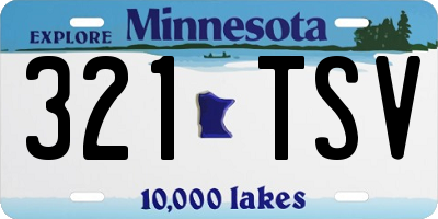 MN license plate 321TSV