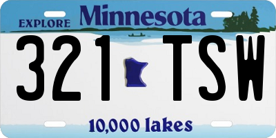 MN license plate 321TSW