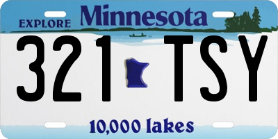 MN license plate 321TSY